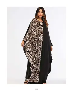 Nueva Venta caliente tamaño libre largo animal impreso mujeres Abaya Kaftan Kurta fabricante