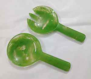 Ensemble de cuillère et de fourchette à salade en résine décorative pour la maison et les fêtes, durable, écologique, couverts de luxe - Product Image 1