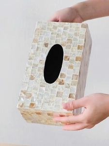 Boîte à mouchoirs élégante en nacre, boîte à mouchoirs en nacre faite à la main de qualité supérieure pour le marché d'exportation - Product Image 4