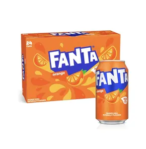 Fanta Orange Fruit Soda Pop, 12 fl oz, 24 Pack Cans