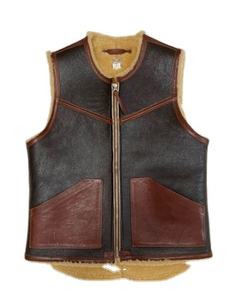 Chaleco de piel sintética para hombre, chaqueta cálida de invierno sin mangas, elegante Chaleco de motociclista, ropa de abrigo de moda personalizada al por mayor - Product Image 5