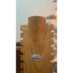 White Buffalo & Sterling Silver Necklace Navajo-<b>Crafted</b> Cultural Collectible Jewelry - Product Image 1