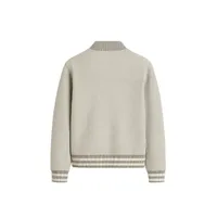 Veste universitaire gris clair brodée avec logo tigre et lettre W sur le devant