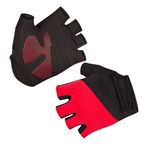 Guantes de ciclismo negros y rojos de medio dedo, guantes de carreras acolchados transpirables, talla universal unisex - Product Image 1