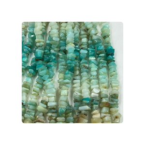 Hilo de 8 pulgadas hecho a mano, tamaño de 12-15mm, cuentas de pepitas facetadas de ópalo azul peruano Natural de alta calidad para la fabricación de joyas - Product Image 6