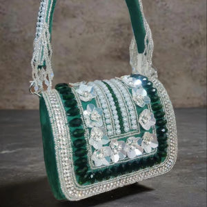 Bolso de mano con cuentas y pedrería, hecho a mano, para fiestas, venta al por mayor, exportación desde India - Product Image 1