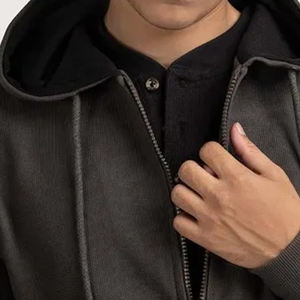 Top des tendances sweat à capuche pour homme fabriqué en usine manches longues et fermeture éclair séchage rapide qualité supérieure 100% coton mode d'hiver - Product Image 6