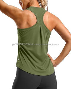 Camisetas Deportivas de Tirantes para Mujer, Estilo Racerback, para Yoga, Ajuste Holgado, Talla XS, Tejido de Punto, Logotipo en la Parte Delantera - Product Image 1