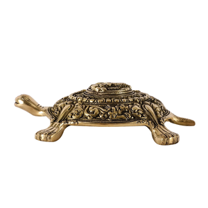 Antique Silver-Plated Brass Tortoise - Intricately Carved Metal Sculpture <b>For</b> Home Decor at Wholesale <b>Cheap</b> Factory Price - Product Image 5