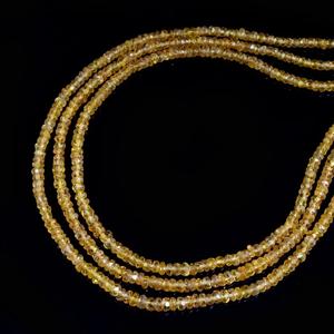 Cuentas Rondelle facetadas de zafiro amarillo Natural de 42 quilates y 17 pulgadas de largo, joyería personalizada de 2-3mm con cuentas de piedra de regalo de Navidad - Product Image 4