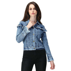 Vestes en jean pour femmes personnalisées, très demandées, respirantes, en tissu matelassé, doublure en nylon, saison automne, fabrication OEM disponible - Product Image 1
