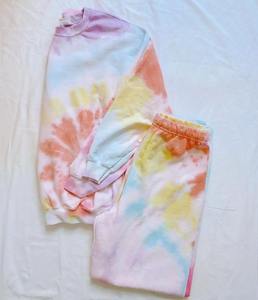 ผู้หญิงสบายๆหลวมสวมใส่ชุดHoodies + กางเกงหญิงTie Dye 2 ชิ้นชุดชุดผู้หญิง 2 ชิ้นชุดนอนชุด - Product Image 4