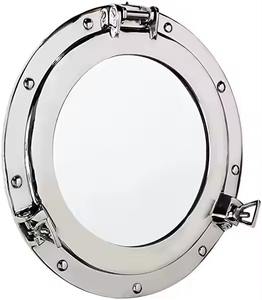 HMA Handicrafts Nautical <b>Round</b> Brass Porthole <b>Mirror</b> Wall Decor for <b>Bathroom</b> Bedroom or Coastal Cottage Style - Product Image 6