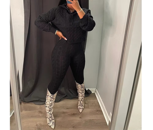 ชุดวอร์มผ้าฝ้ายสองชิ้นสำหรับผู้หญิง แบบสั่งตัดพิเศษ สำหรับฤดูหนาว ทรงขาบาน ผ้ากำมะหยี่ ระบายอากาศ ป้องกันแบคทีเรีย กันลม แห้งเร็ว - Product Image 5