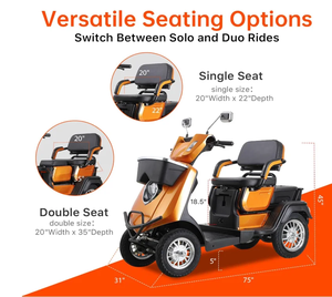 Scooters de Movilidad Industriales de 4 Ruedas de Alta Resistencia para Adultos Mayores, Capacidad de 500 lb, Personalización OEM/ODM, Soporte de 1 Año - Product Image 3