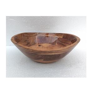 Bol en bois d'acacia de haute qualité, fait à la main 100% bol de Fruits et de salade 100% résistant aux fuites, bol pour maison hôtel et Restaurant - Product Image 1