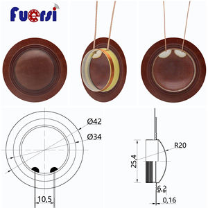 20W 1 इंच 25.4 मिमी आंतरिक व्यास आवाज कोइल रेसिन डोमा फिल्म फेनोलिक डायाफ्राम पोर्टेबल ट्वीट करने वाला सिरेन स्पीकर ड्राइवर यूनिट - Product Image 3