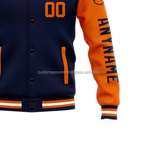 Veste universitaire moderne et personnalisée pour hommes en laine Design créatif Col montant Broderie Décoration Respirant Coupe-vent Doublure en coton - Product Image 6