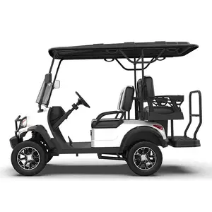 48V Lithium Battery 5KW AC Motor 4 Wheels Brake Front Disc Brake Electric 4 Passengers Lifted Golf Cart For Sale