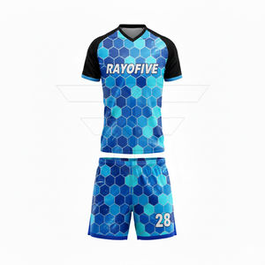 Ensemble de maillots de sport d'équipe de football personnalisés avec logo imprimé, col en V, sans manches, de haute qualité, avec chaussettes, 100% polyester respirant - Product Image 4