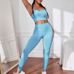 Vêtements de sport haut de gamme en gros pour femmes, ensemble de fitness, OEM personnalisé, taille haute, vêtements de sport de gym, leggings de yoga à taille élastique - Product Image 2