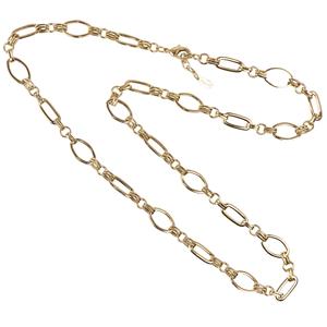 Collar largo de cadena para mujer, hecho en Italia, 84 cm, chapado en oro de 18 quilates - Product Image 1