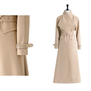 Manteau Pour Femmes Usine Fabrication Lya Ceinture Trench Coat Vegan Cuir Femme Vêtements Boîtes Emballage Blanc Meilleur Grossiste - Product Image 1