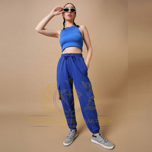 Ropa de calle para mujer, pantalones de chándal de invierno con logotipo personalizado, pantalones Cargo de lana de algodón 100%, ropa de gimnasio de marca personalizada - Product Image 2