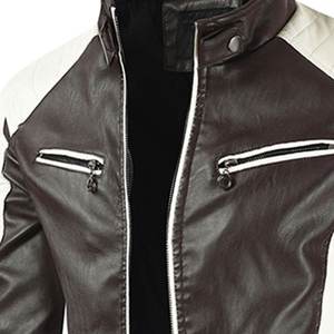 Veste en cuir véritable pour hommes Manteau de motard d'hiver chaud et élégant Fournisseur de logo personnalisé - Product Image 4