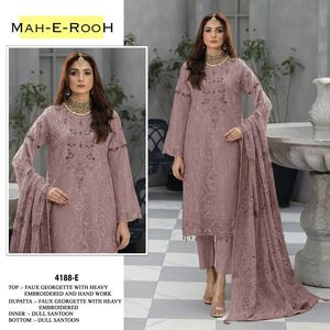 Vêtements de fête de luxe Salwar Kameez pour femmes de la meilleure qualité avec broderie Zari et Designer Dupatta inclus d'Inde - Product Image 3