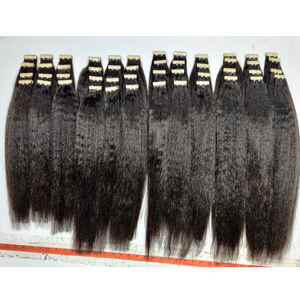 Fábrica al por mayor 100% Raw Remy Indian Hair Extensions 12a Grade Machine Trama doble Cinta de alta calidad Color personalizado Privado - Product Image 2