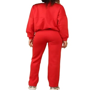 Women Casual Winter Zipper Tracksuit Set Breathable Quick Dry Bomber Oversized Baggy Loungewear Solid Pattern 2026 - Product Image 3