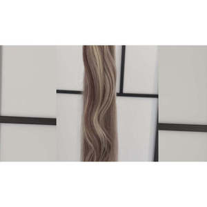 สำหรับต่อผม Halo Hair Extensions เกรด 8A/60 สีน้ำตาลประกายบลอนด์แพลตตินั่ม ผสมผมแท้เวียดนามแบบ Remy  แบบ Pre-Bonded ลอนคลาย  Super Double Drawn - Product Image 6