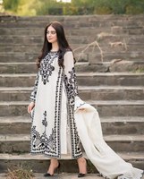 Ensemble Salwar Kameez de créateur en viscose filet, haut à col rond et pantalon Plazo, artisanal non cousu, style afghan spécial, pour fête d'anniversaire