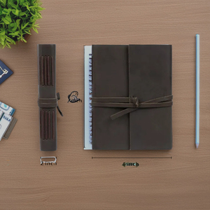 Diario de cuero Vintage hecho a mano de 6x8 pulgadas, el mejor regalo Rakhi para hombres y mujeres, cuaderno de bocetos de papel normal para viajes de arte en 2025 - Product Image 6