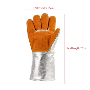 Gants en cuir d'aluminium Aluminisé Combinaison de protection contre le feu Uniforme en aluminium à 1000 degrés Résistant à la chaleur Combinaison de pompier en aluminium - Product Image 3