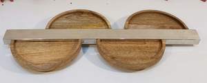 Aluminium Top Hammered Design Platter Wooden Base Natural Finished Platter Elegant for Serving Dates Fruits on <b>Table</b> - Product Image 6