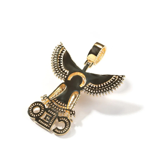 จี้หรูหราแข็ง14K 925เงินสเตอร์ลิงประดับด้วยเพชรโมอิสซาไนต์สีเขียวมรกตตัดเป็นเหลี่ยมสไตล์ฮิปฮอปสำหรับผู้ชาย-ชุบทองสำหรับ - Product Image 2