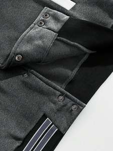 Veste matelassée à capuche moderne 100% coton unisexe gris corps blanc manches collège inspiré Varsity Outerwear confortable hiver - Product Image 4