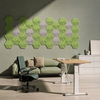 Panneau acoustique en fibre de polyester, motif hexagonal 3D, panneau acoustique pour animaux de compagnie, panneau mural modulaire absorbant le son