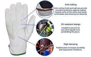 Guantes de Seguridad para Petróleo y Gas, de Cuero, Resistentes a Impactos, para Trabajo en Exteriores, Industriales, de Construcción, Impermeables, para Petróleo y Gas, Pakistaníes - Product Image 3