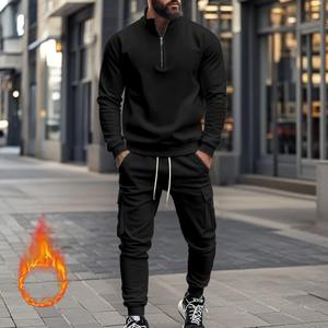 Conjunto Deportivo de Invierno, Estilo Urbano, 100% Algodón, Pantalones y Sudadera con Capucha, Personalizable, Unisex - Product Image 5