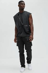 Recién llegado, chaleco de borde suelto, marca de moda de calle alta de verano, camiseta Retro con flores fritas, camiseta pesada, lavado con ácido, Top desteñido al sol - Product Image 3