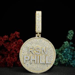 Pendentif personnalisé en moissanite VVS, pendentif hip-hop en argent sterling 925, bijoux fins pour hommes et femmes par Phoenix Enterprise - Product Image 1