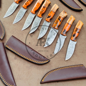 Cuchillo de Caza de Hoja Fija de Damasco de 1 Pieza para Exteriores, con Punta de Caída, Compatible con OEM, AR KNives Industry 2026, 56HRC, Garantía de 3 Años - Product Image 5