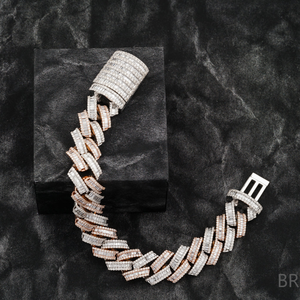 Bracelet à maillons cubains en diamant Moissanite style Hip Hop VVS Pass Collier à maillons plaqué diamant taille baguette en argent sterling 925 - Product Image 5