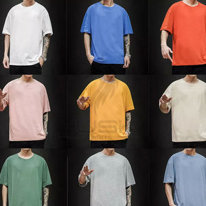 เสื้อยืดขนาดใหญ่พิเศษของผู้ชาย,เสื้อยืดทรงหลวมพิเศษผ้าคอตตอน100พิมพ์ลายเรียบ - Product Image 5