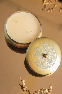 Luxury Royal Style Metal Wax Filled Jar Candle With Lid in Wholesale Price From Indian Exporter - Product Image 2