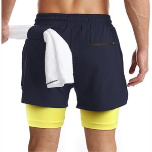 Short de course de gymnastique à compression de 7 pouces à séchage rapide pour hommes avec poches à fermeture éclair vêtements de sport personnalisés à motif solide - Product Image 2