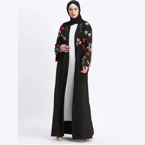 Latest Design Printed Girls Kaftan Style Eid Dress Fashion Abaya Custom Made Oversized Breathable Abayas For Girls